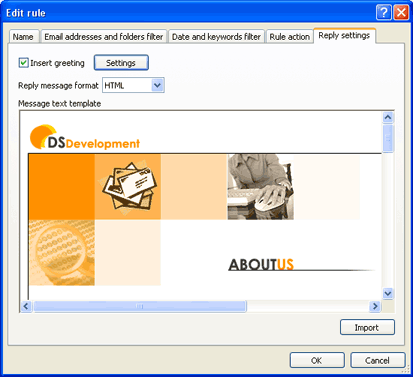 Screenshot of Auto Reply Manager for Outlook 1.5.22