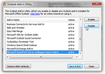 remove dymo outlook addin