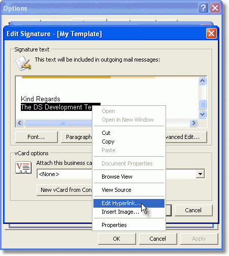 Microsoft Office Signature Set Up