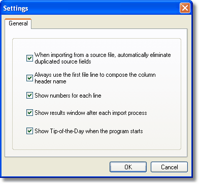 QuickList Settings