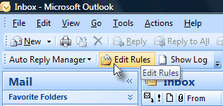 Outlook tab for Auto Reply Manager