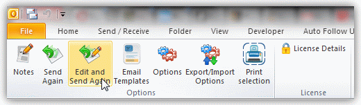 outlook send again