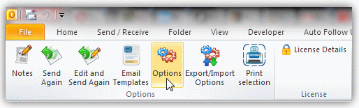 Outlook Tools Menu